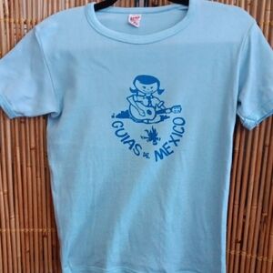 Vintage Sky Blue Guias De Mexico Tee